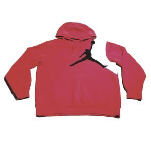 Nike Air Jordan Hoodie Size Large Red Black White Jumpman Big Logo Drawstring